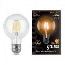 Лампа Gauss 105802106 LED Filament G95 E27 6W 630lm 2700K